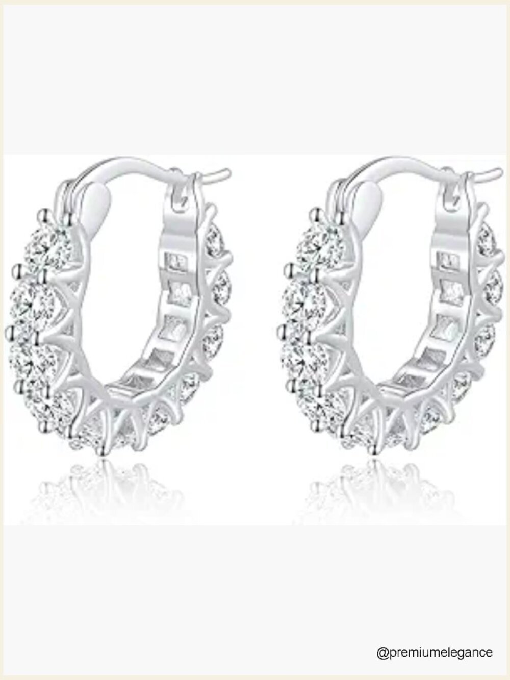 High-Carbon Diamond Hoop Earrings 18k Gold Plated 925 Sterling Silver Huggie
